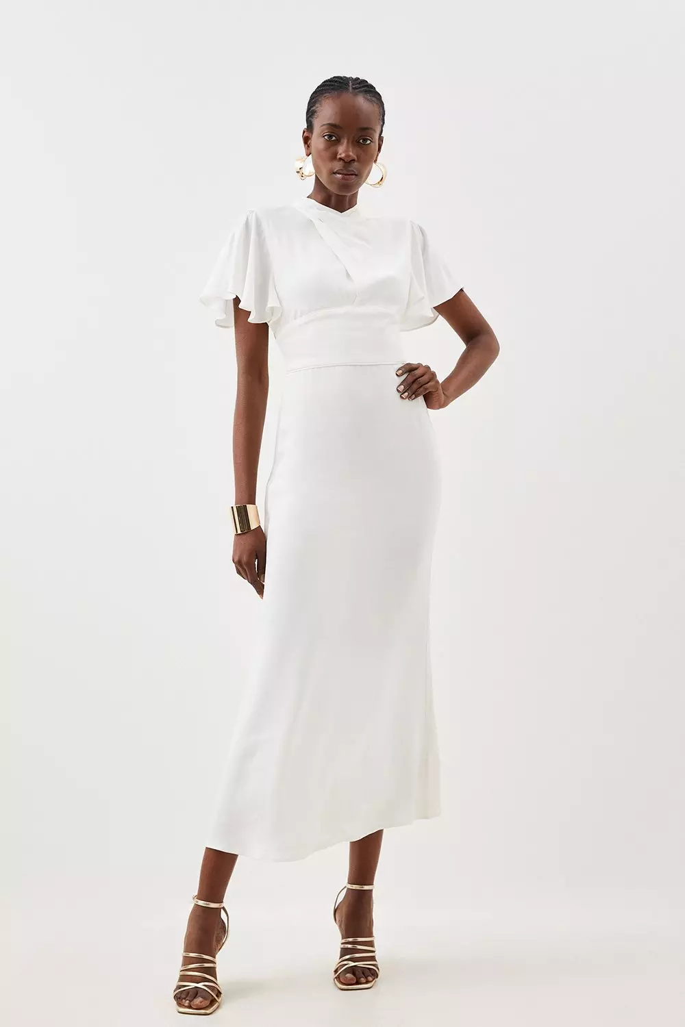 Midi dress with angel on sale sleeves