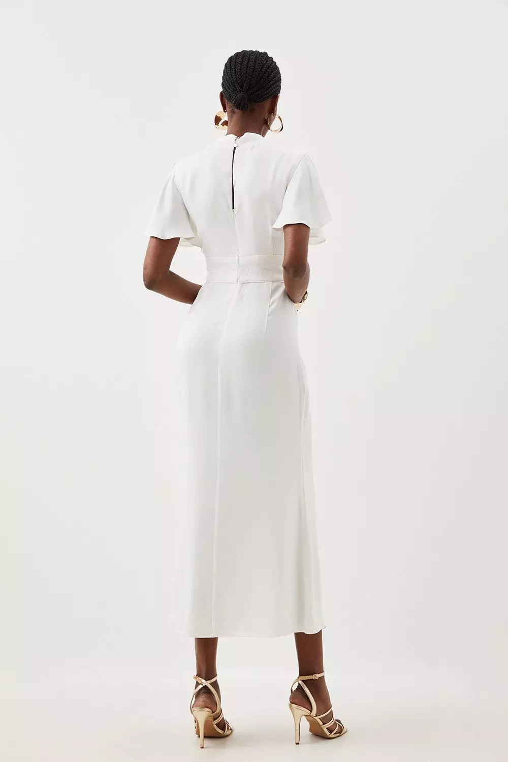 White midi store dress with pockets