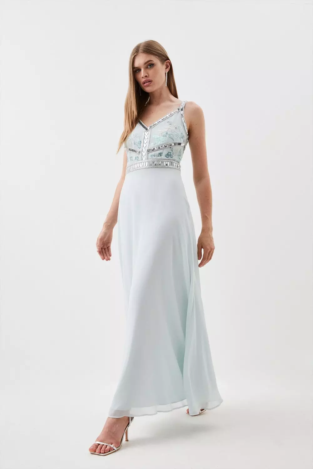 Tall Beaded Embellishmed Woven Maxi Dress Karen Millen