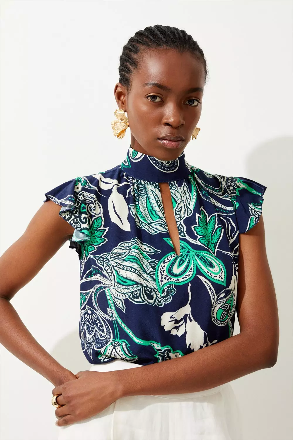 Batik Cap Sleeve Blouse Karen Millen