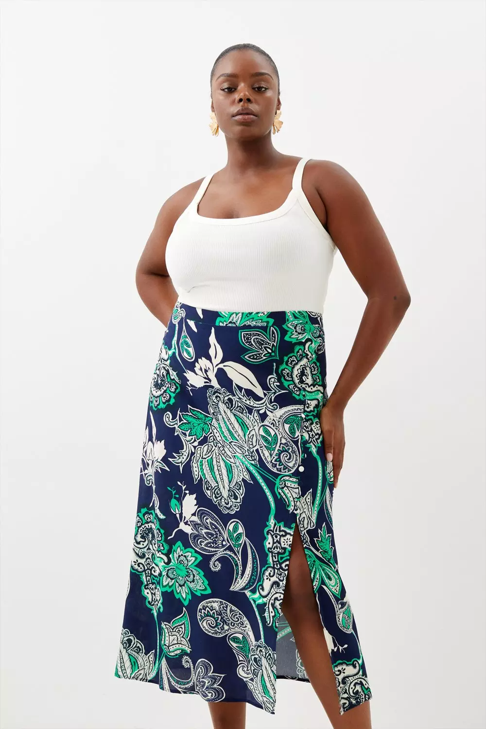 Plus size midi outlet skirt and top