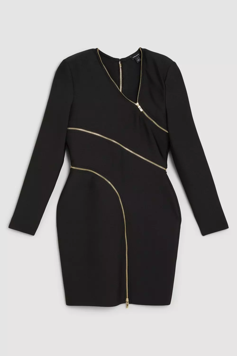 Karen millen best sale black zip dress