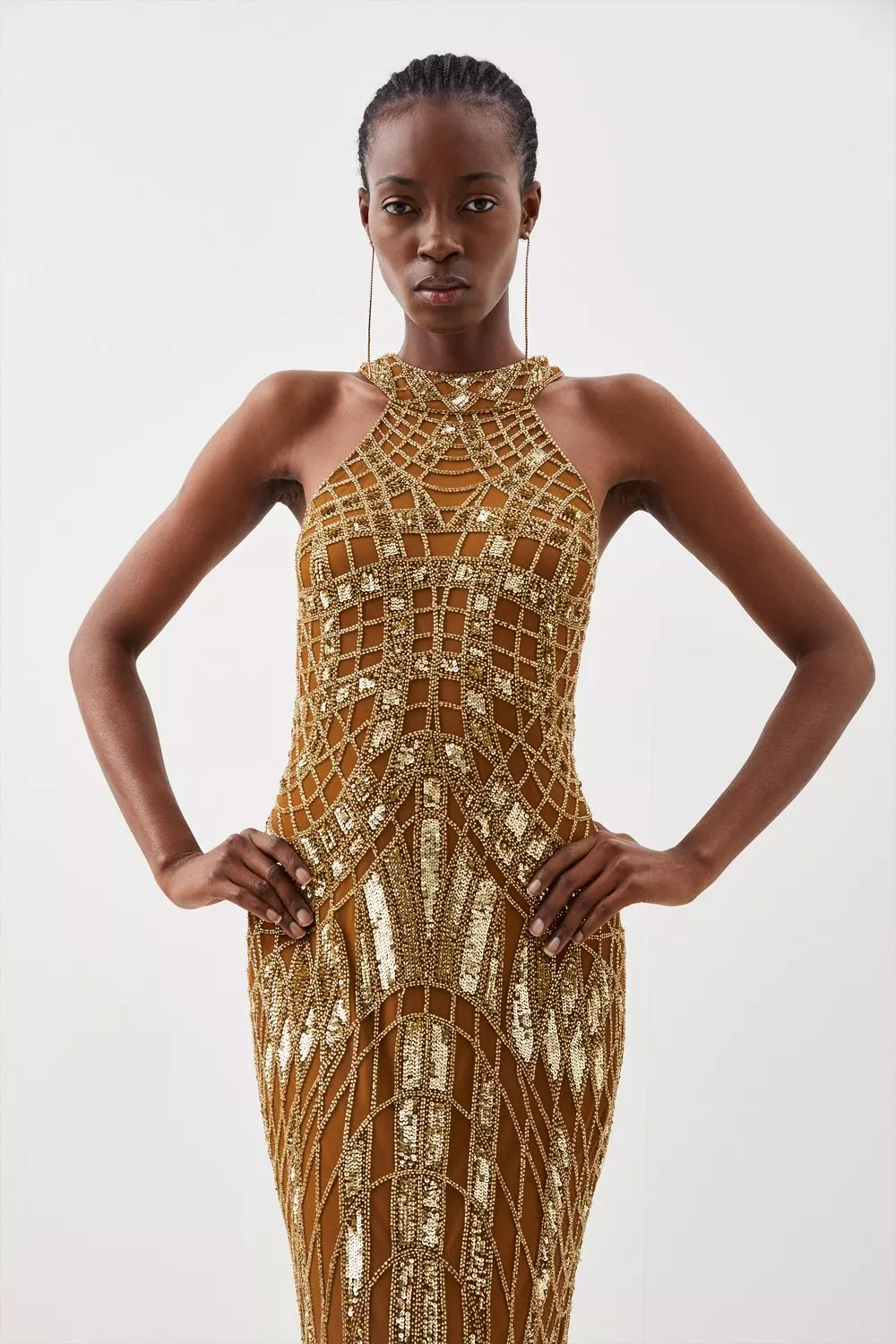 Gold petite 2025 maxi dress