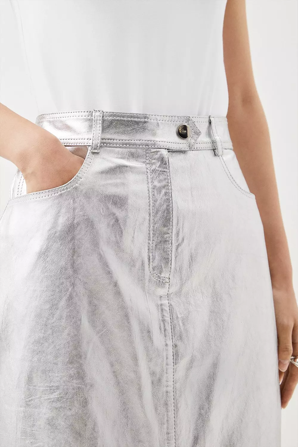 Silver jean outlet skirt