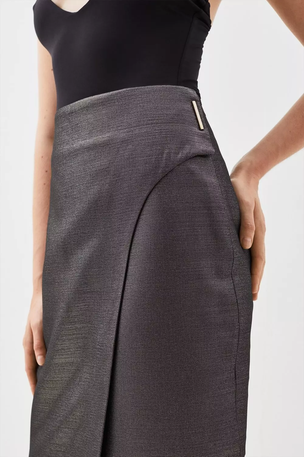 Long wrap outlet pencil skirt