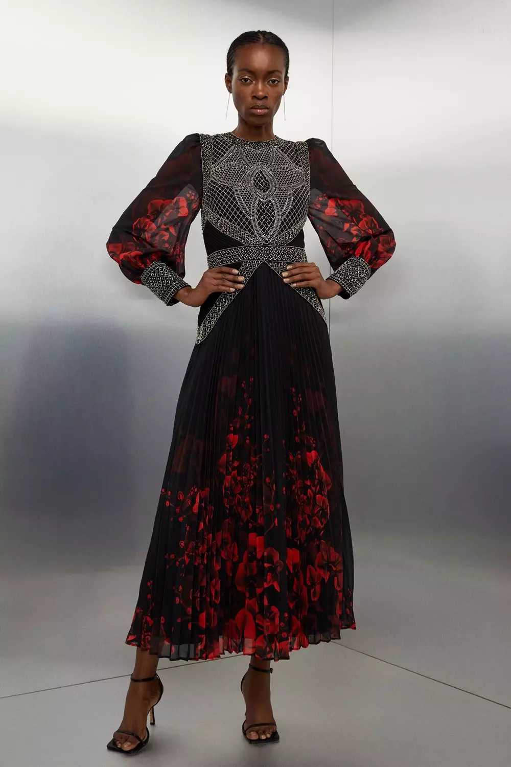 Long sleeve outlet formal midi dress