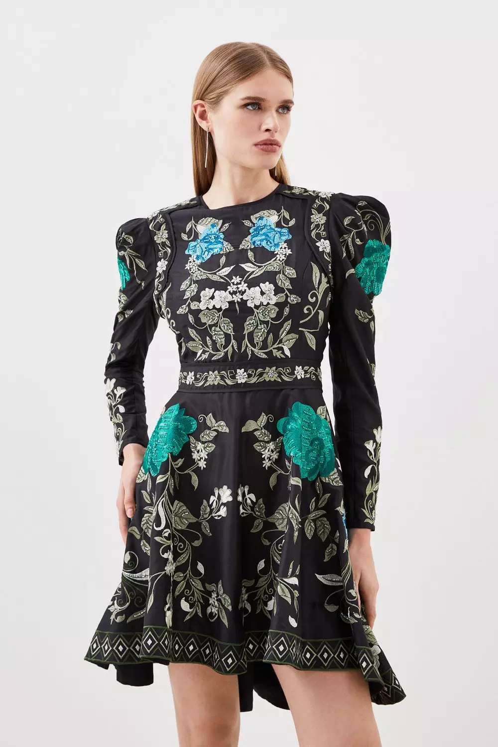 Karen millen 2025 black floral dress