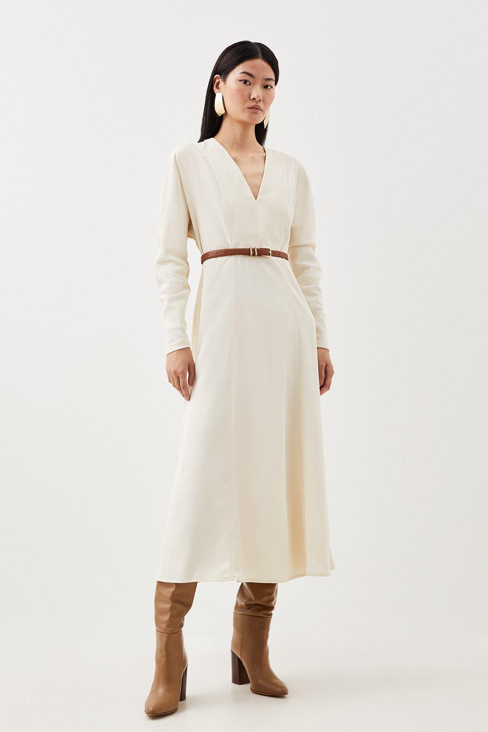 Long sleeve outlet neutral dress