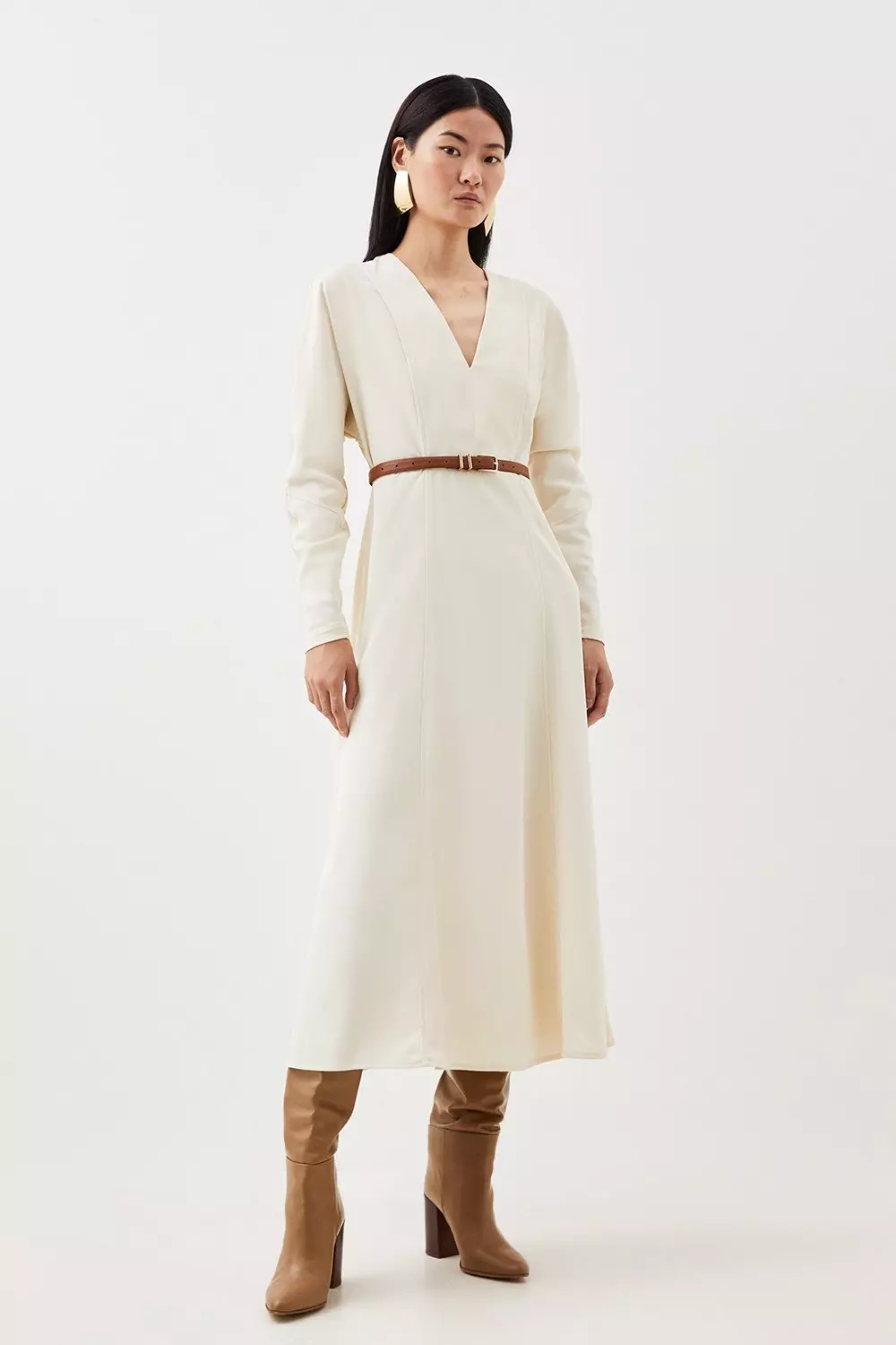 Neutral midi sale dress