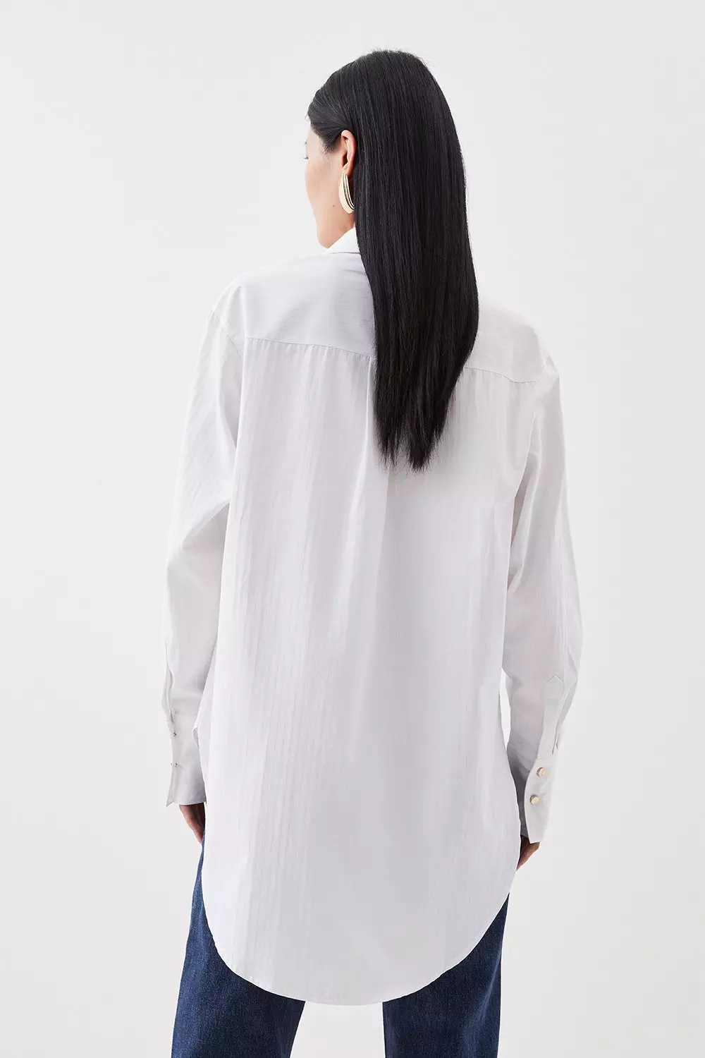 Cotton Poplin Boyfriend Woven Shirt Karen Millen