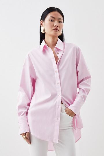 Cotton Poplin Boyfriend Shirt light pink