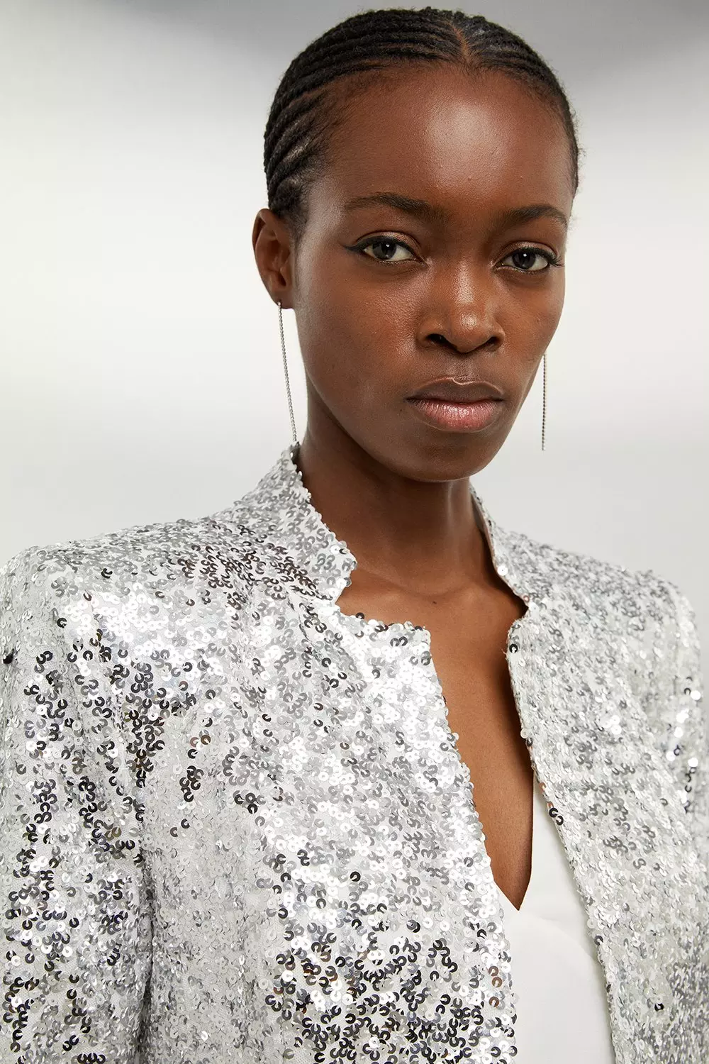 Sequin hotsell longline jacket