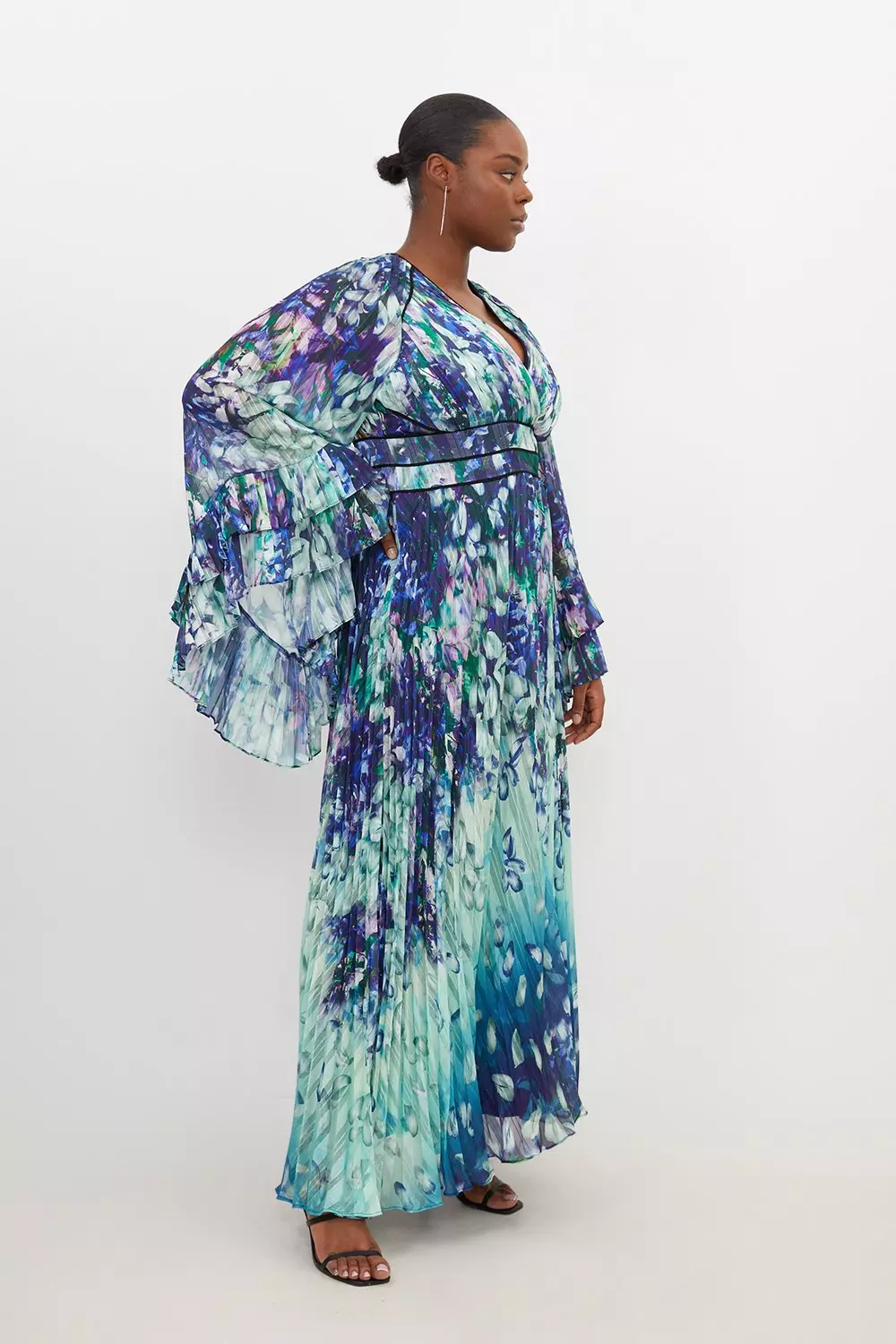 Terra & Sky Women's Plus Size 0X 14W Abstract Print Kimono