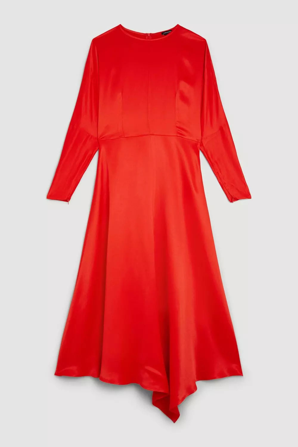 Petite Satin Woven Crepe Long Sleeve Maxi Dress | Karen Millen