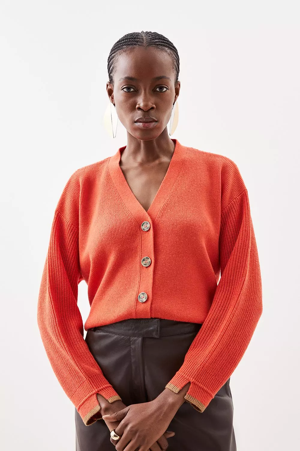 Orange sale knit cardigan