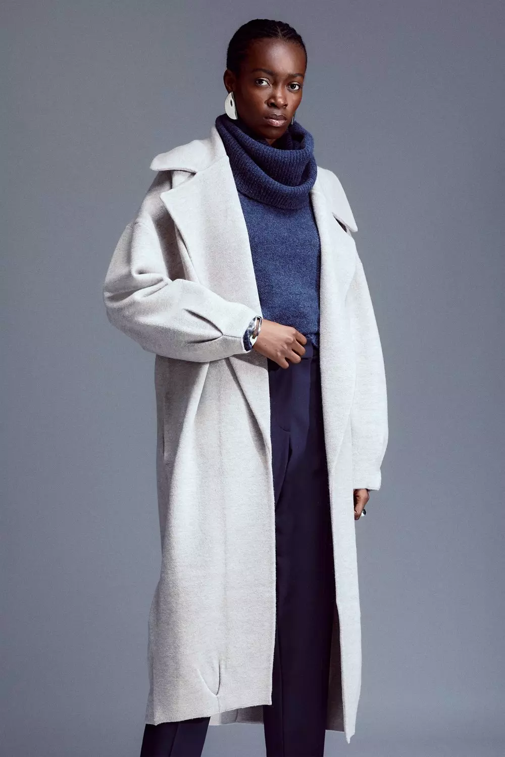 Wool blend store oversized coat