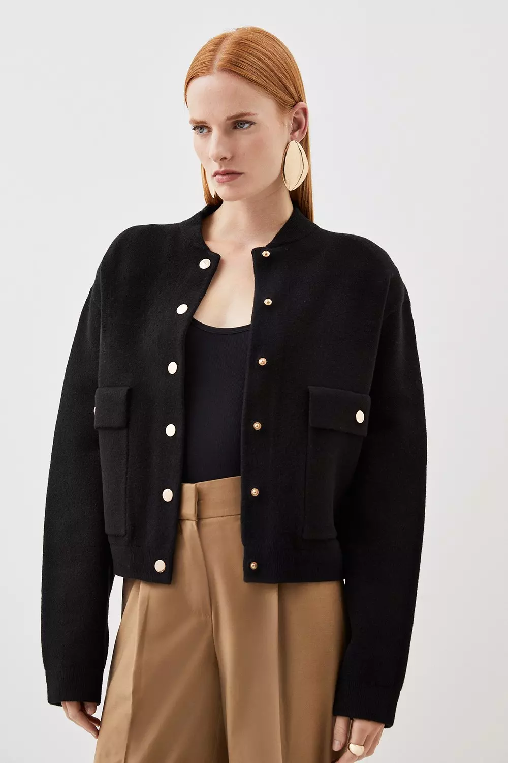 Karen millen sale wool aviator jacket