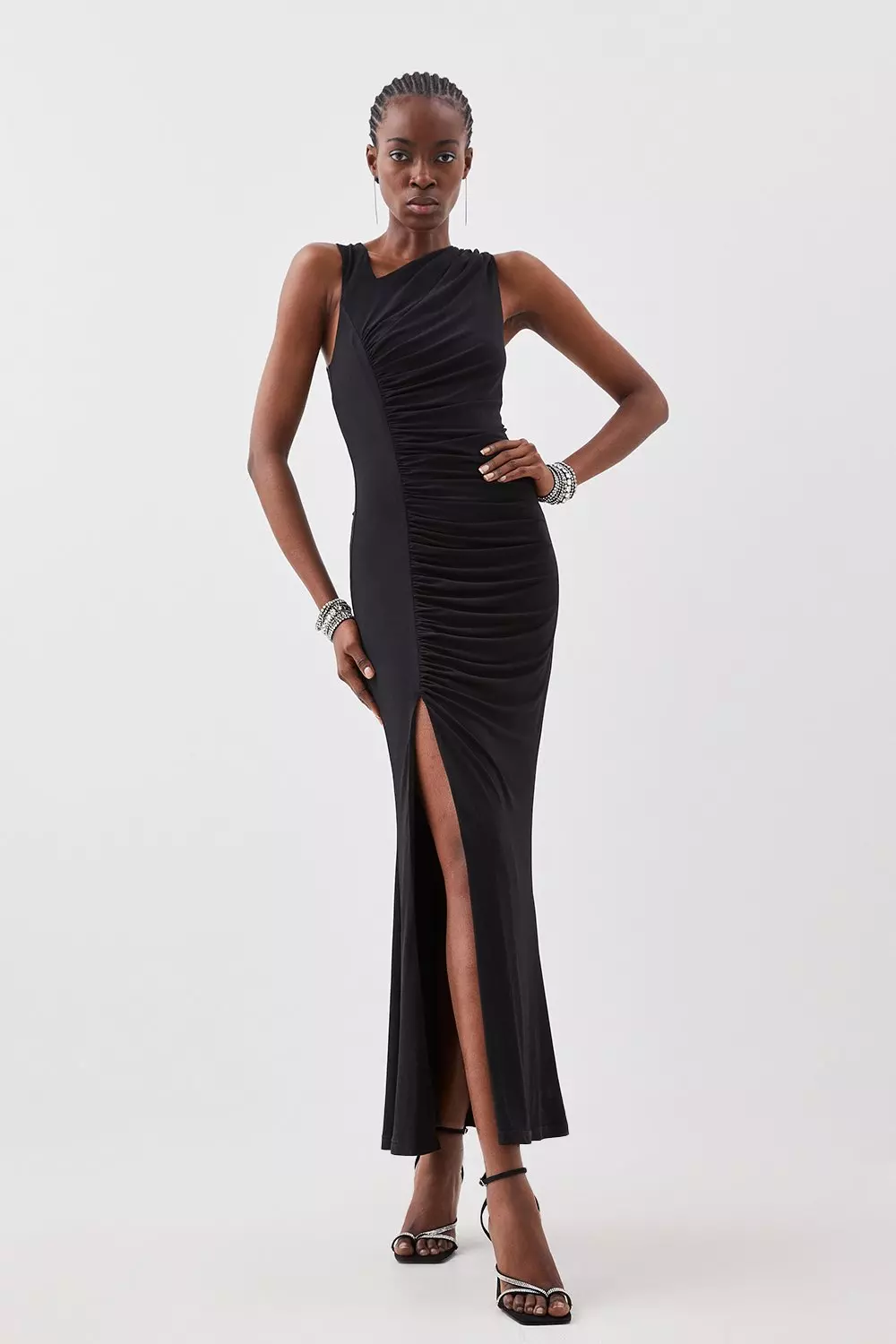 Black cowl maxi dress sale