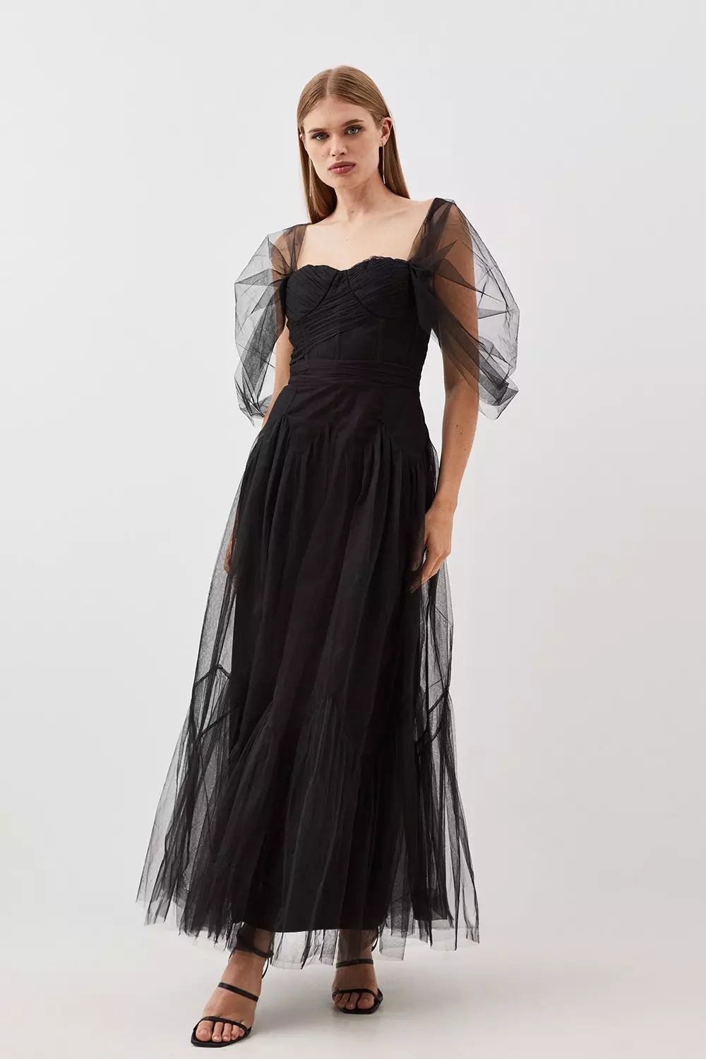 Tulle Sheer Woven Maxi Skirt | Karen Millen