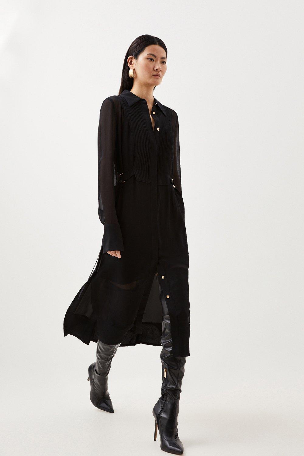 Pintuck Shirt Dress