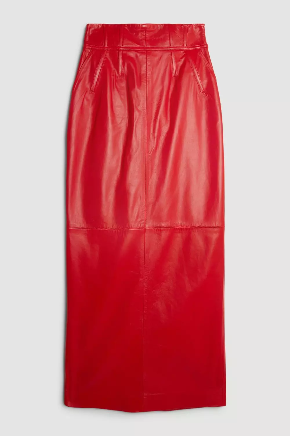 Leather Corset Detail High Waist Maxi Pencil Skirt | Karen Millen