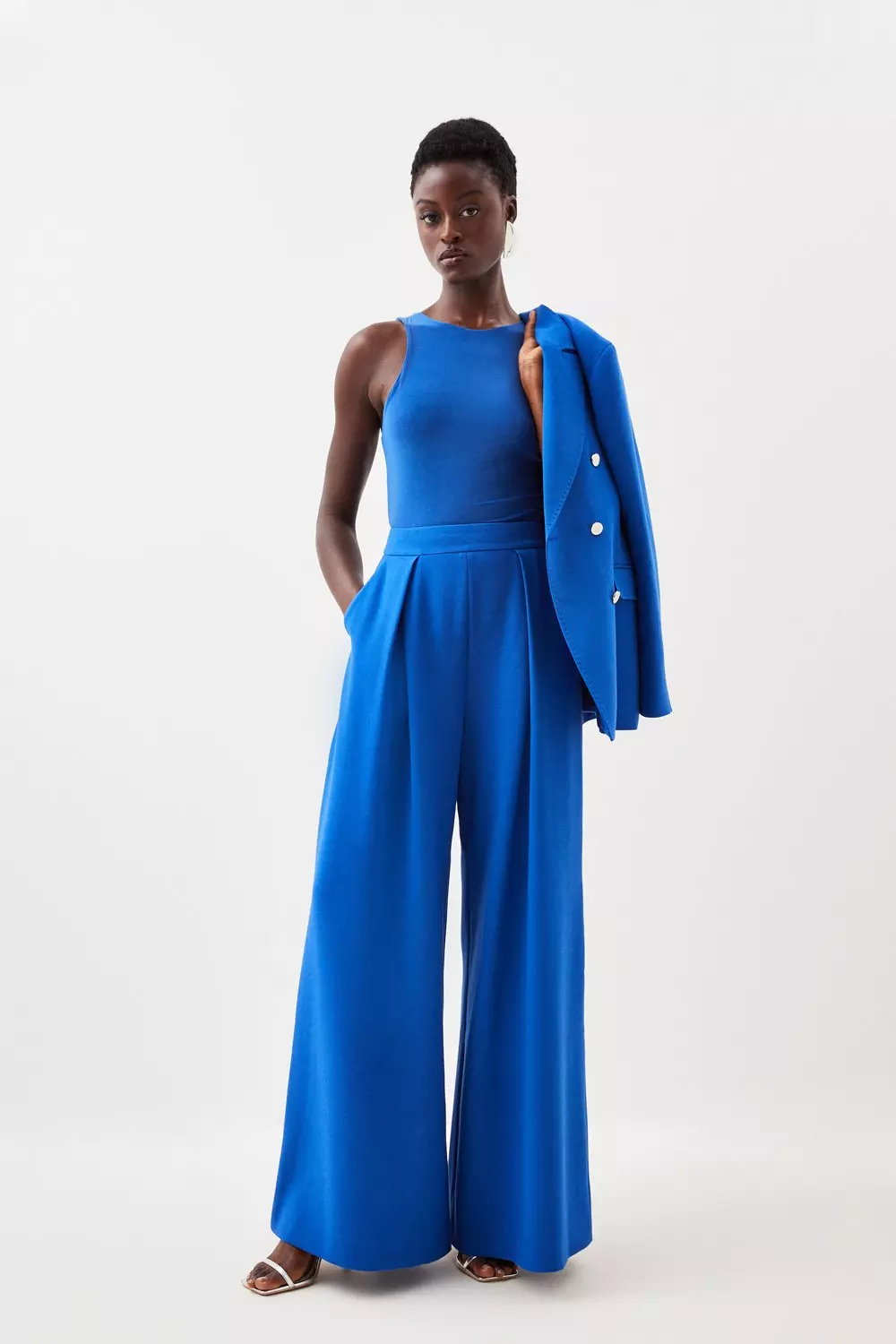 Royal blue shop wide leg trousers