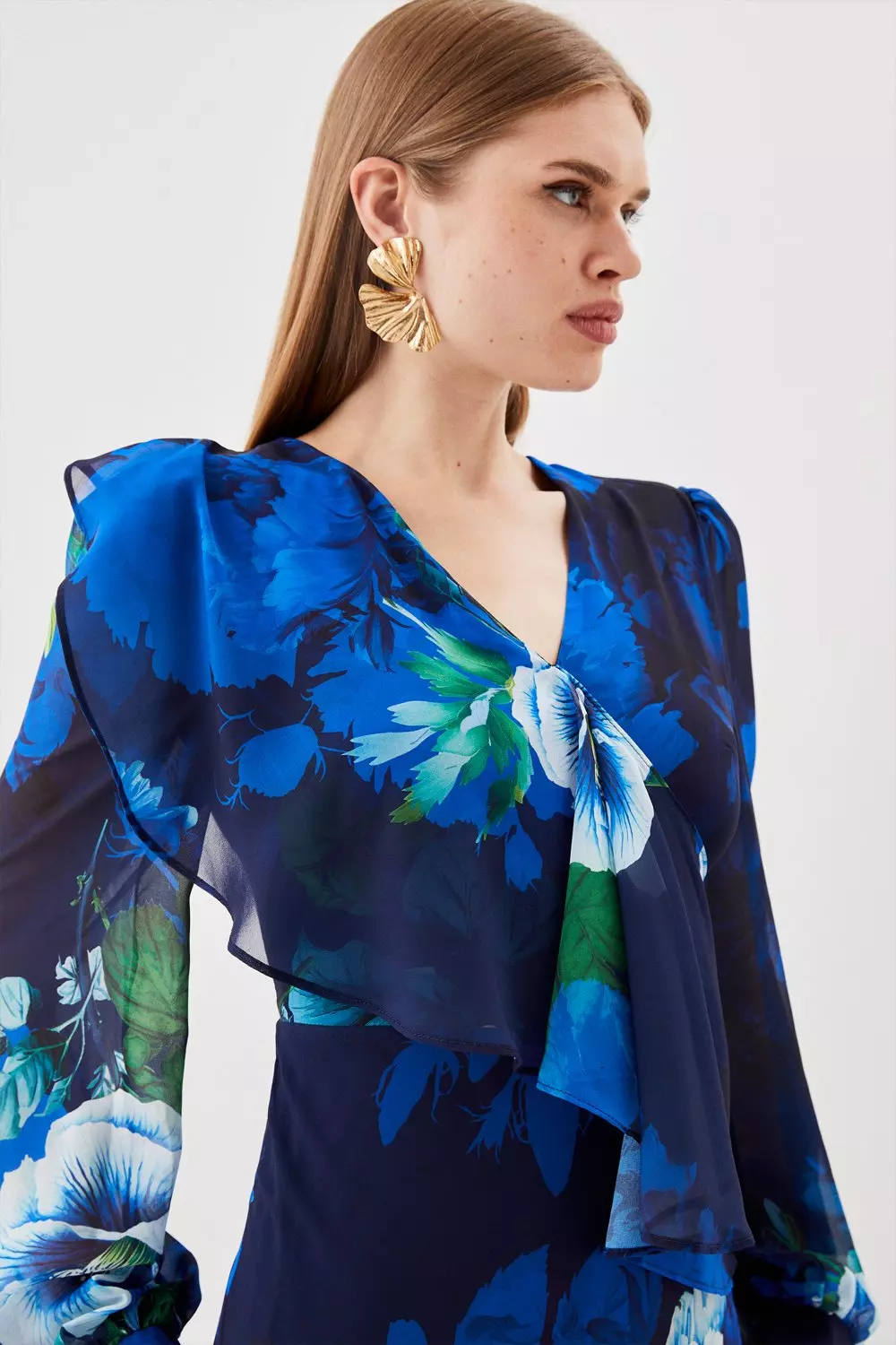 Karen millen ruffle detail dress sale