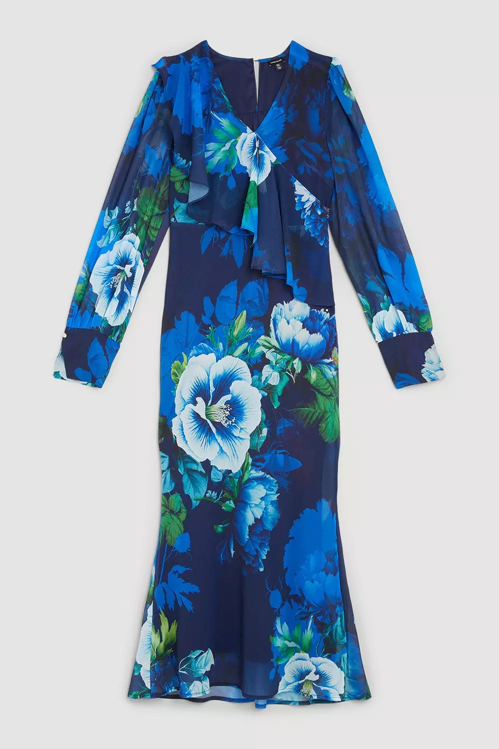 Karen millen blue clearance ruffle detail dress