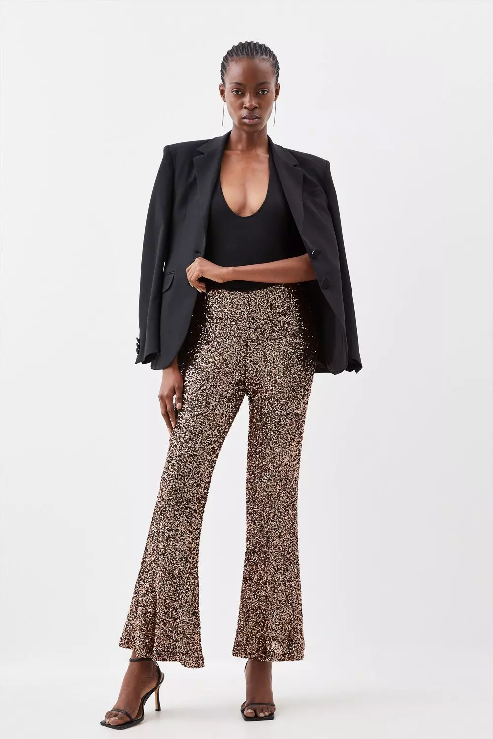 High Waisted Sequin Flares  Flattering fashion, High waisted, Flares