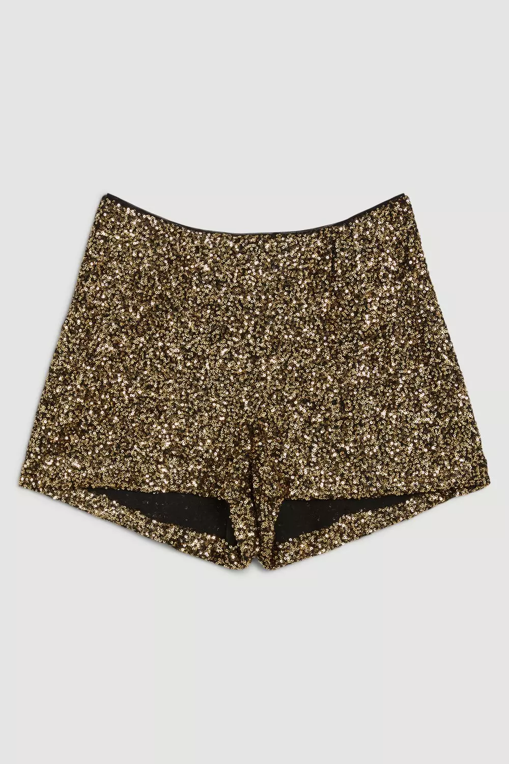 Sequin High Waisted Woven Shorts | Karen Millen