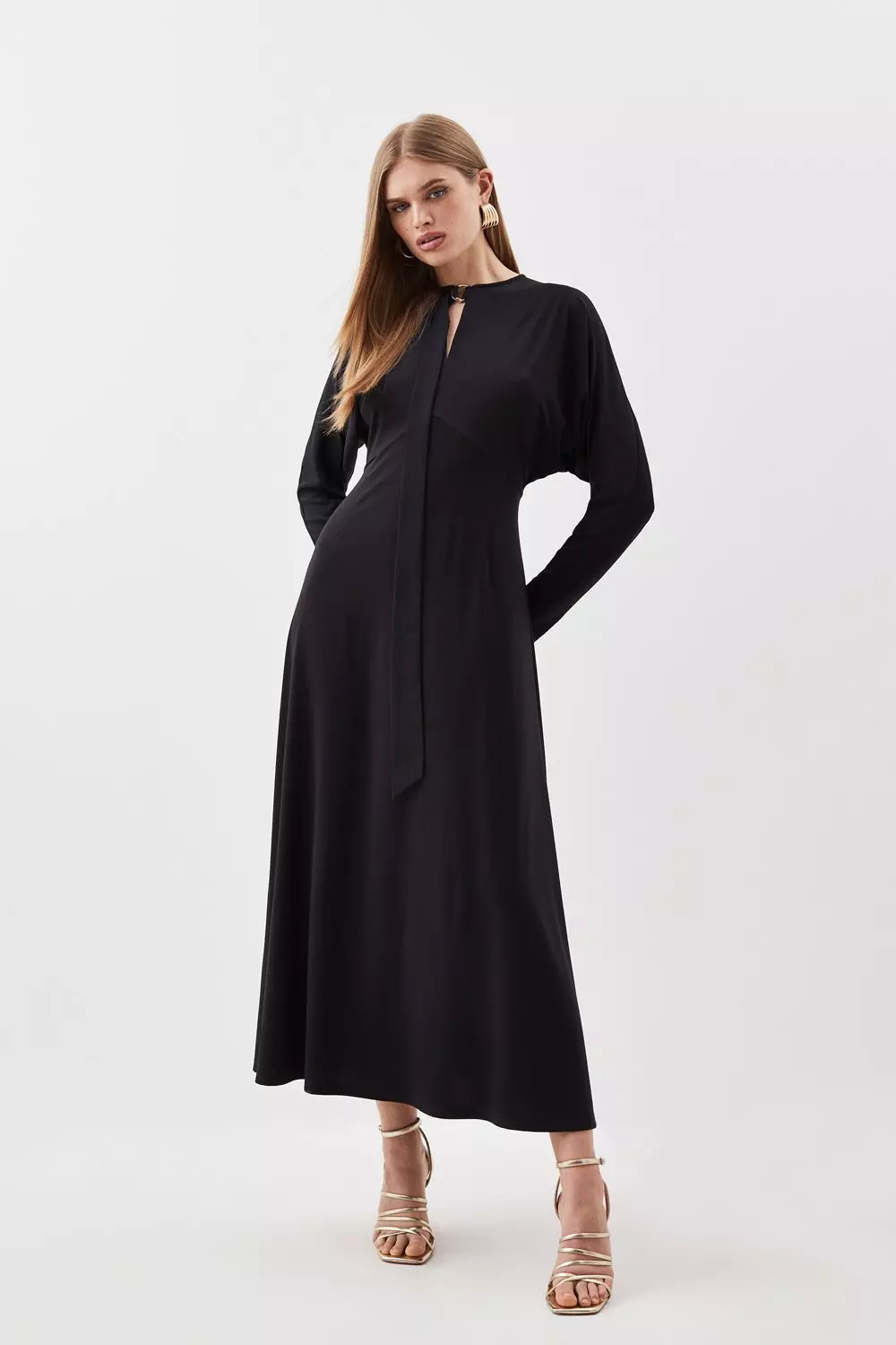 Jersey maxi cheap dress with sleeves