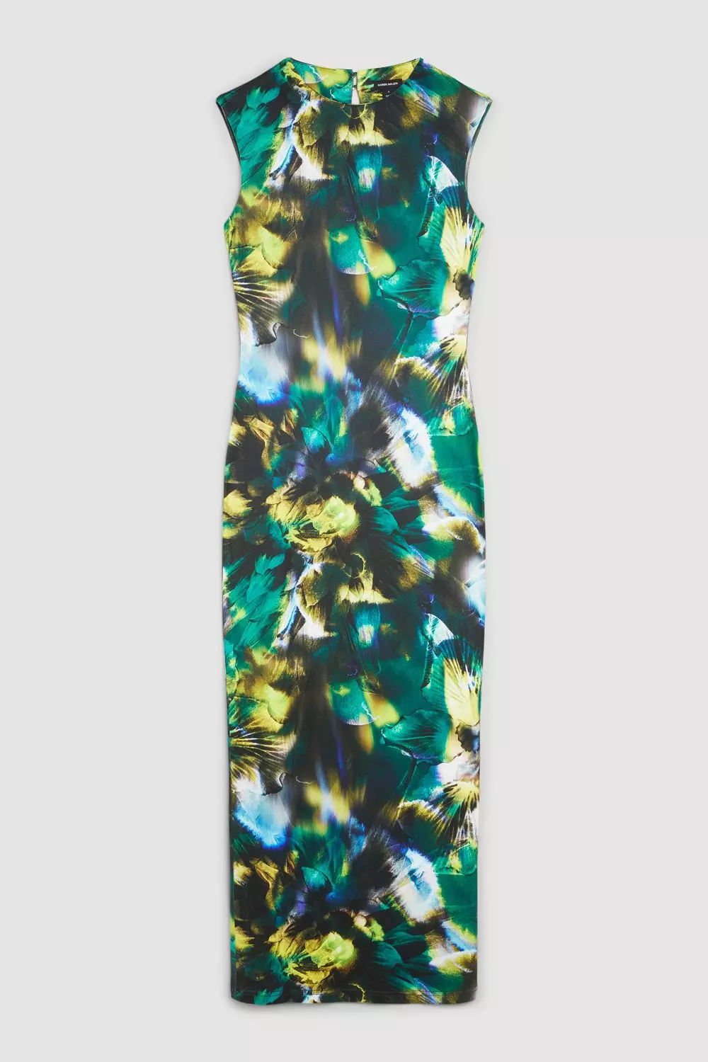 Jersey Abstract Floral Print Bodycon Midi Dress | Karen Millen