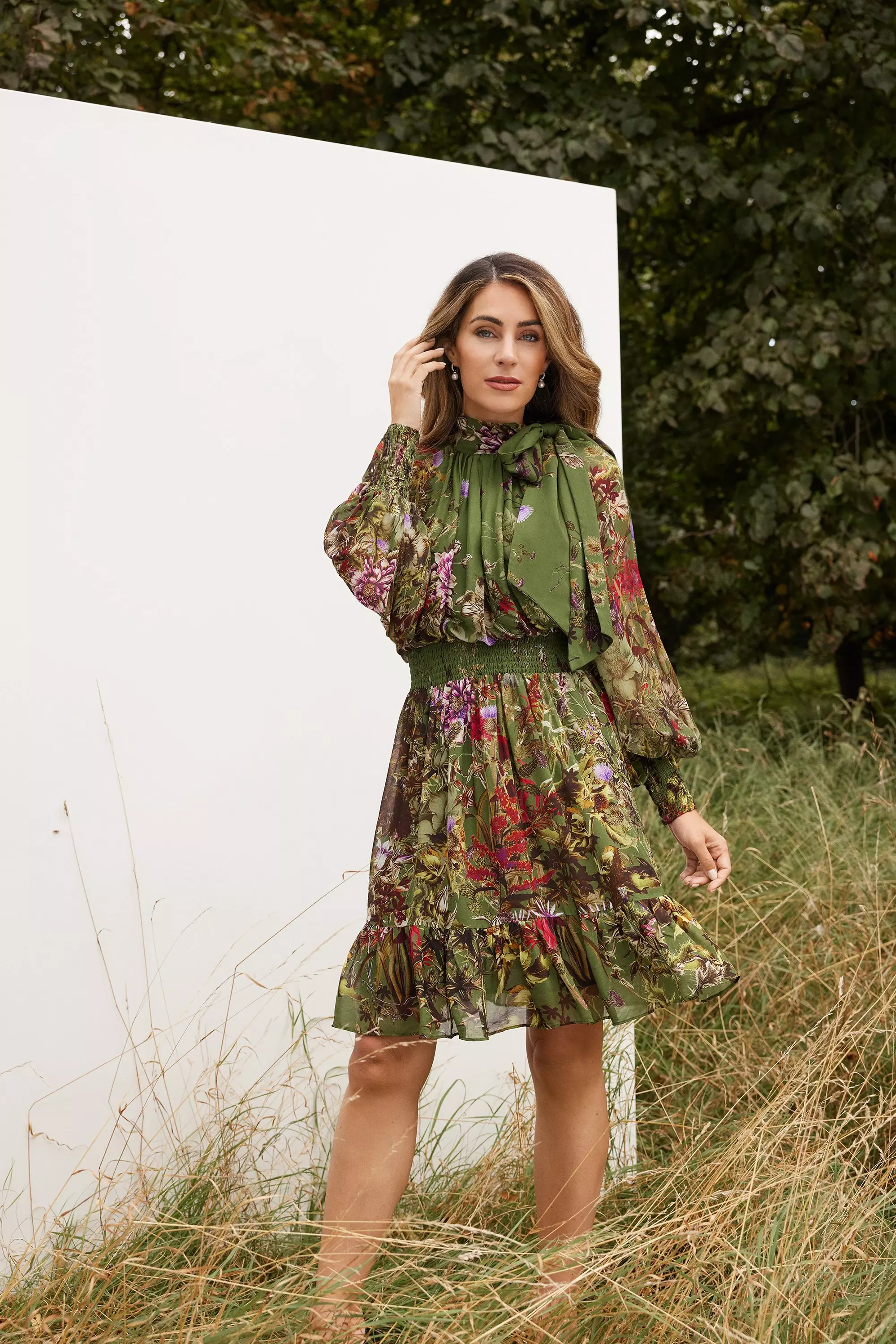 Karen millen floral hem dress sale