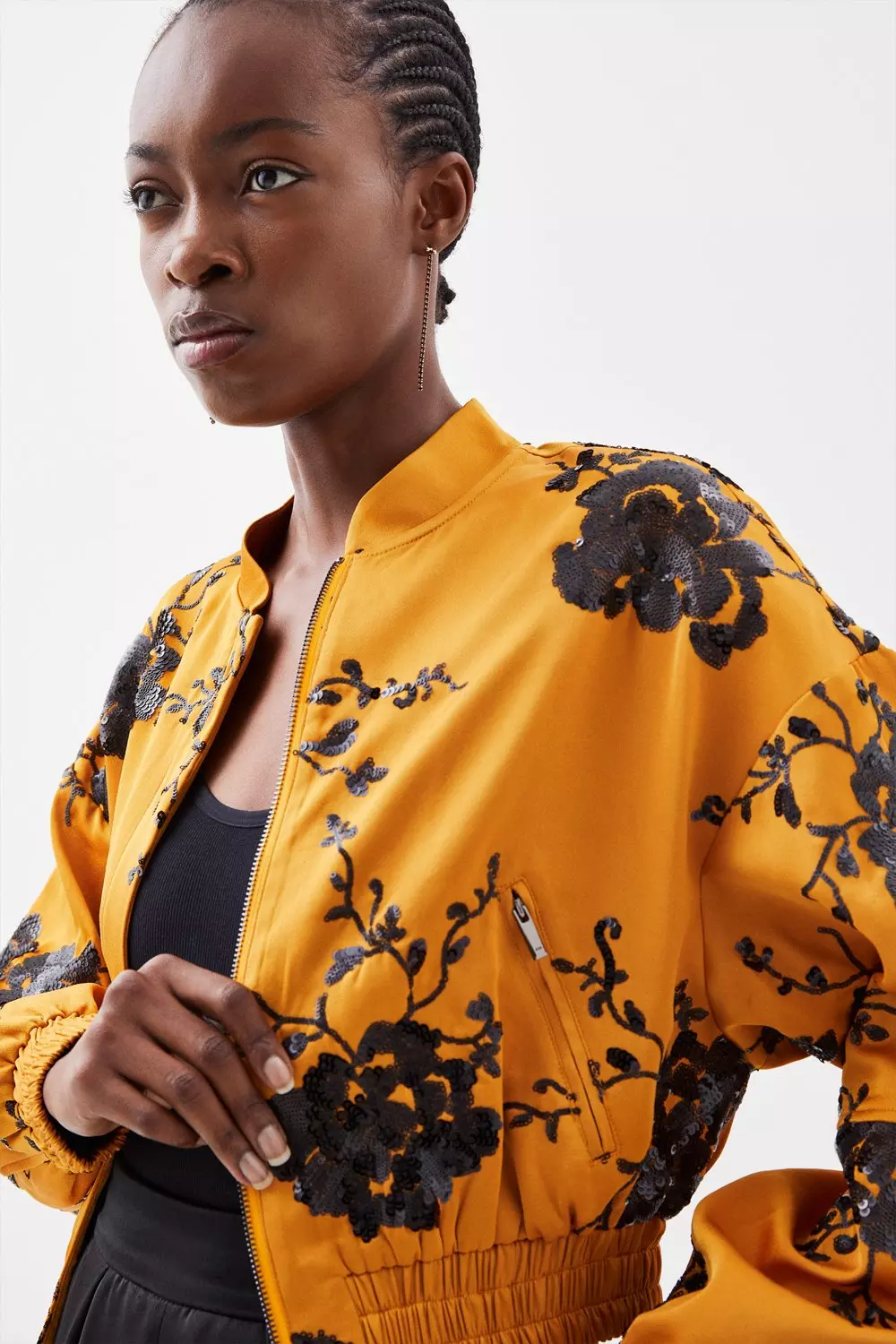 Chain Print Bomber Jacket - Luxury Yellow