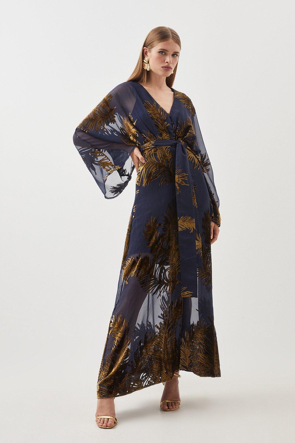 Long sleeve shop kimono maxi dress