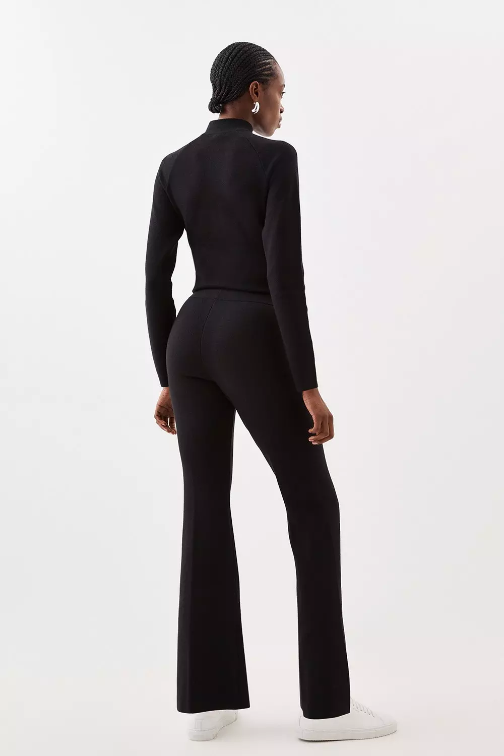 Viscose Blend Knit Slim Leg Pants | Karen Millen