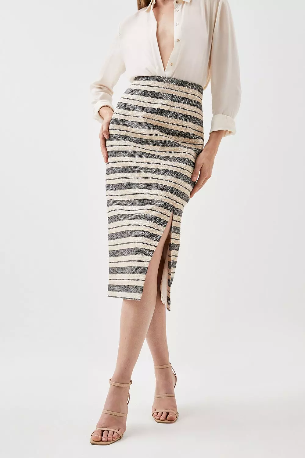 Zebra sequin shop midi skirt