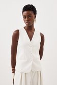 Ivory Tailored Premium Twill Single Breasted Vest