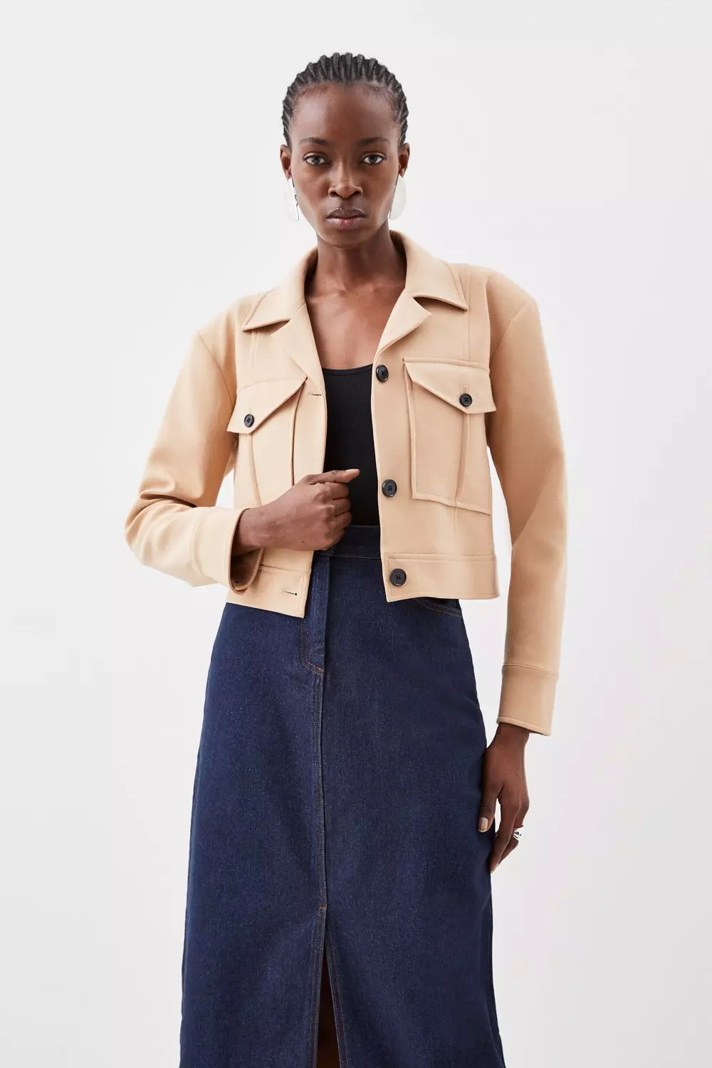 Cropped shop camel jacket