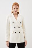 Ivory Tailored Double Breasted Blazer