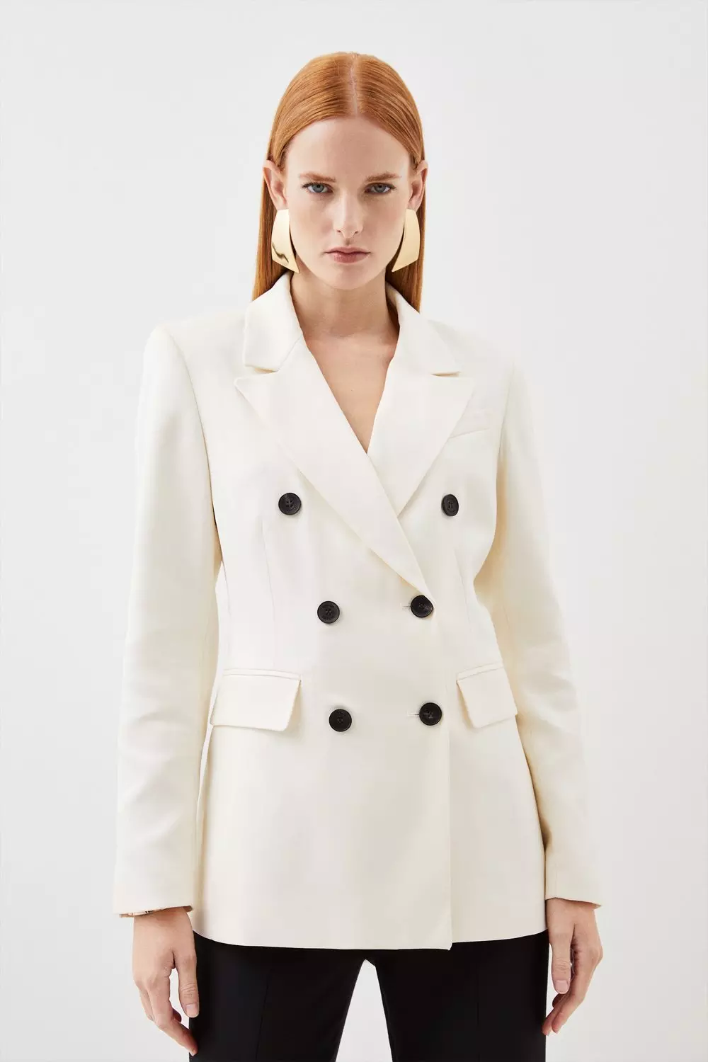 Ivory double breasted blazer sale