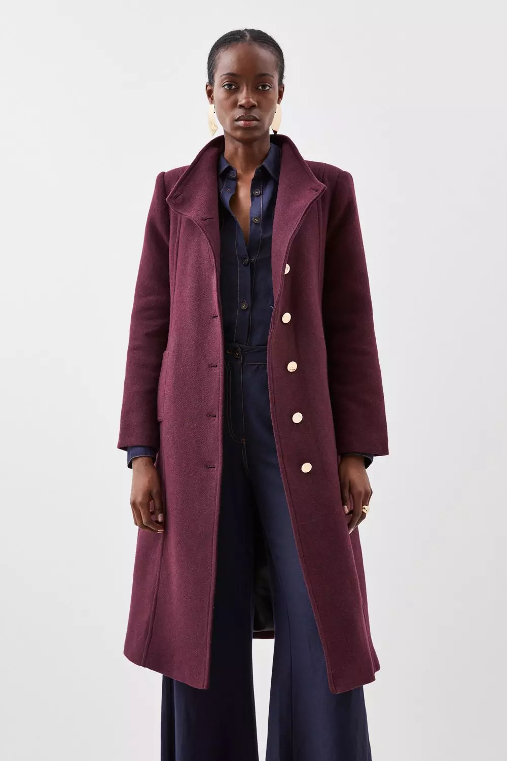 Wine wool outlet coat