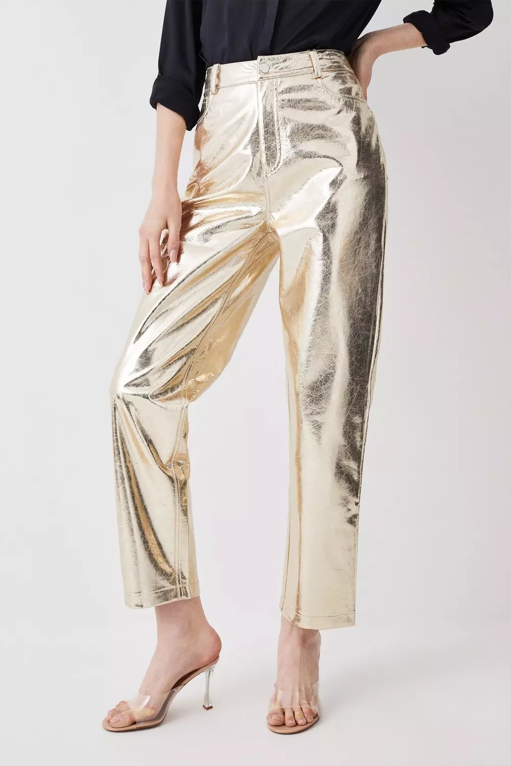 Eyes On The Prize Metallic Pants in Gold