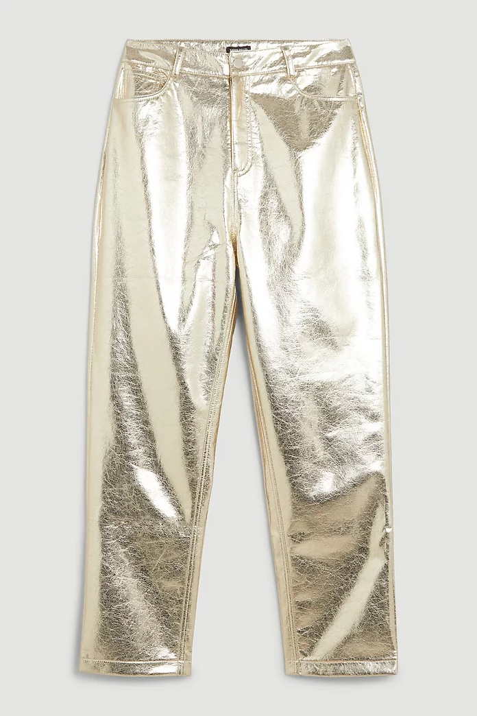 Gold Vegan Leather Trouser