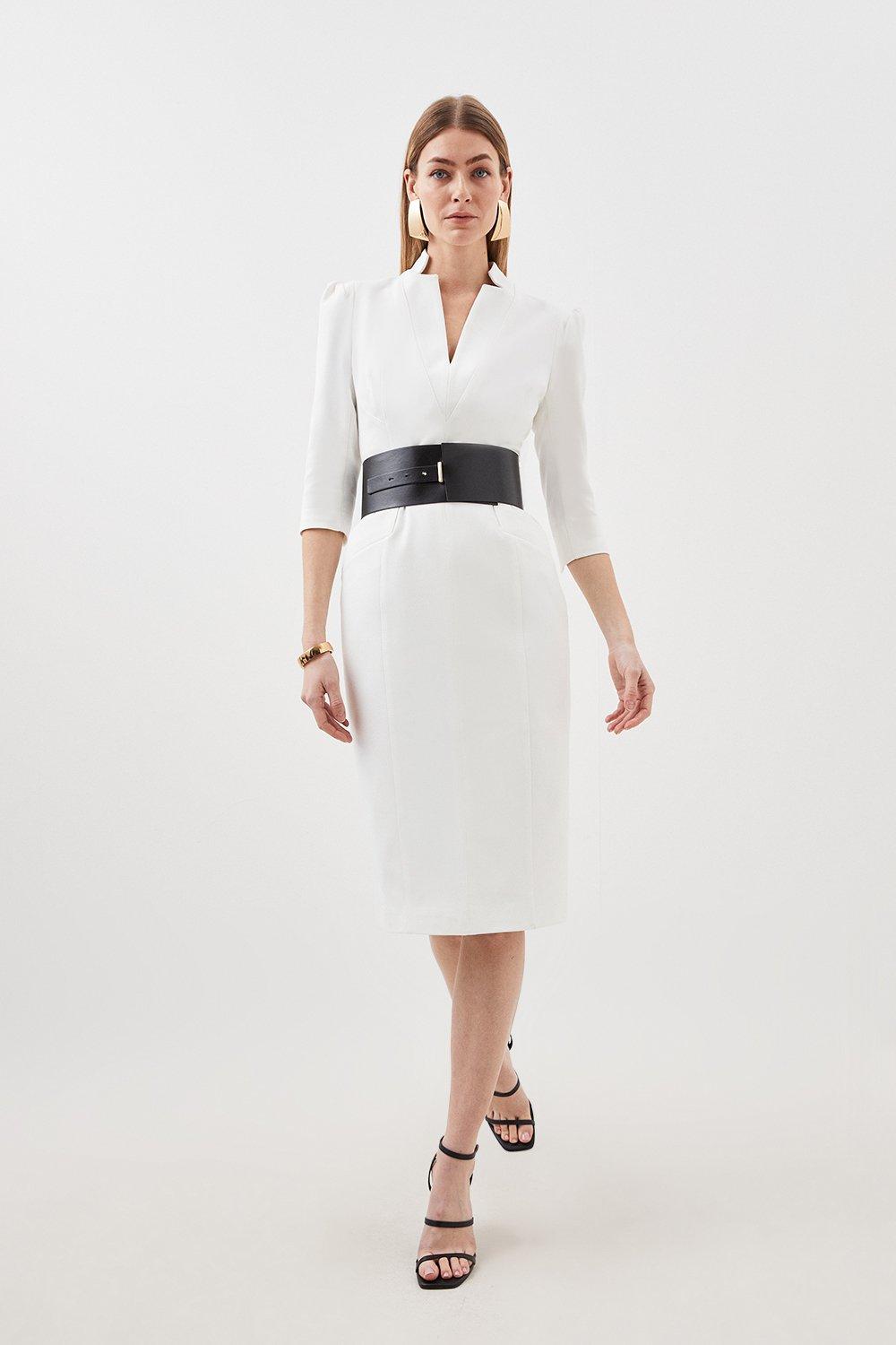White Midi Dress - White Cocktail Dress - Column Dress - Lulus