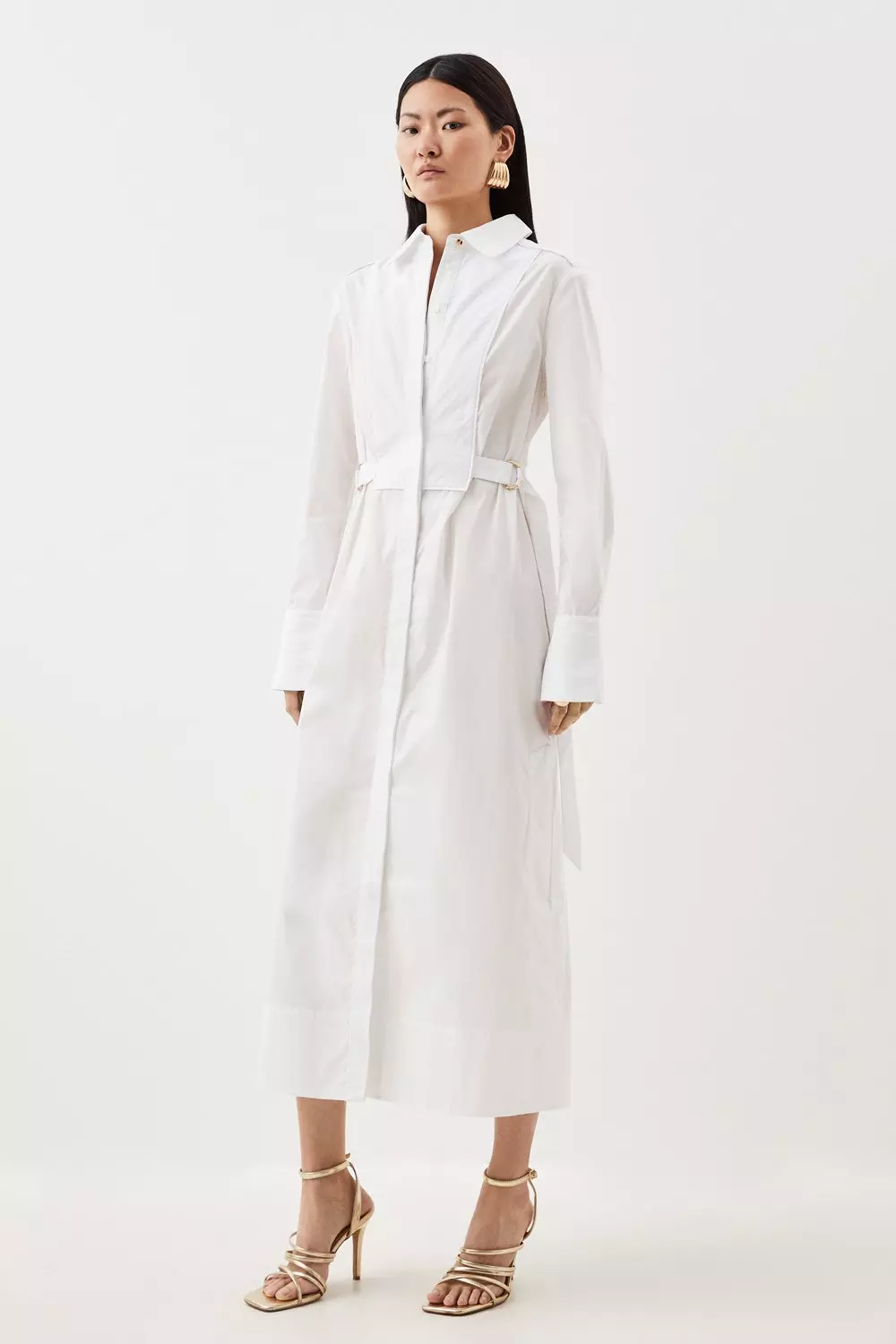 Cotton shirt cheap dress midi