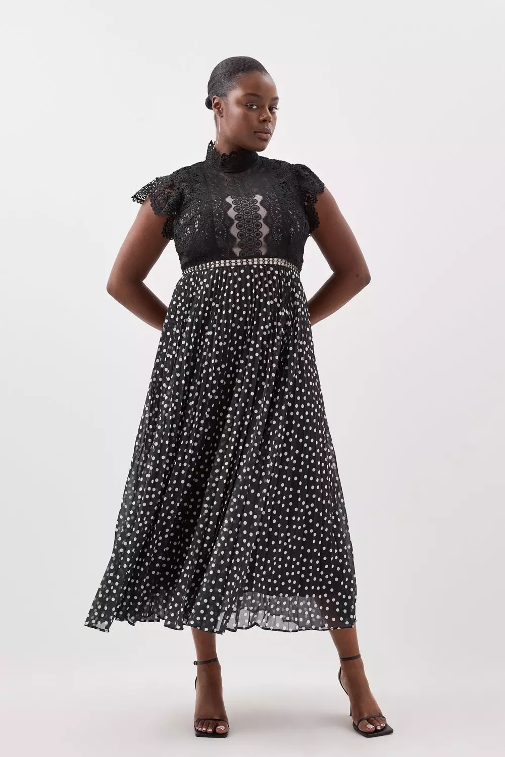 Karen millen polka dot best sale midi dress