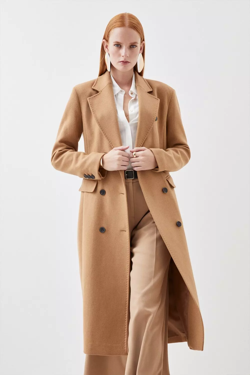 Karen millen clearance camel tailored coat