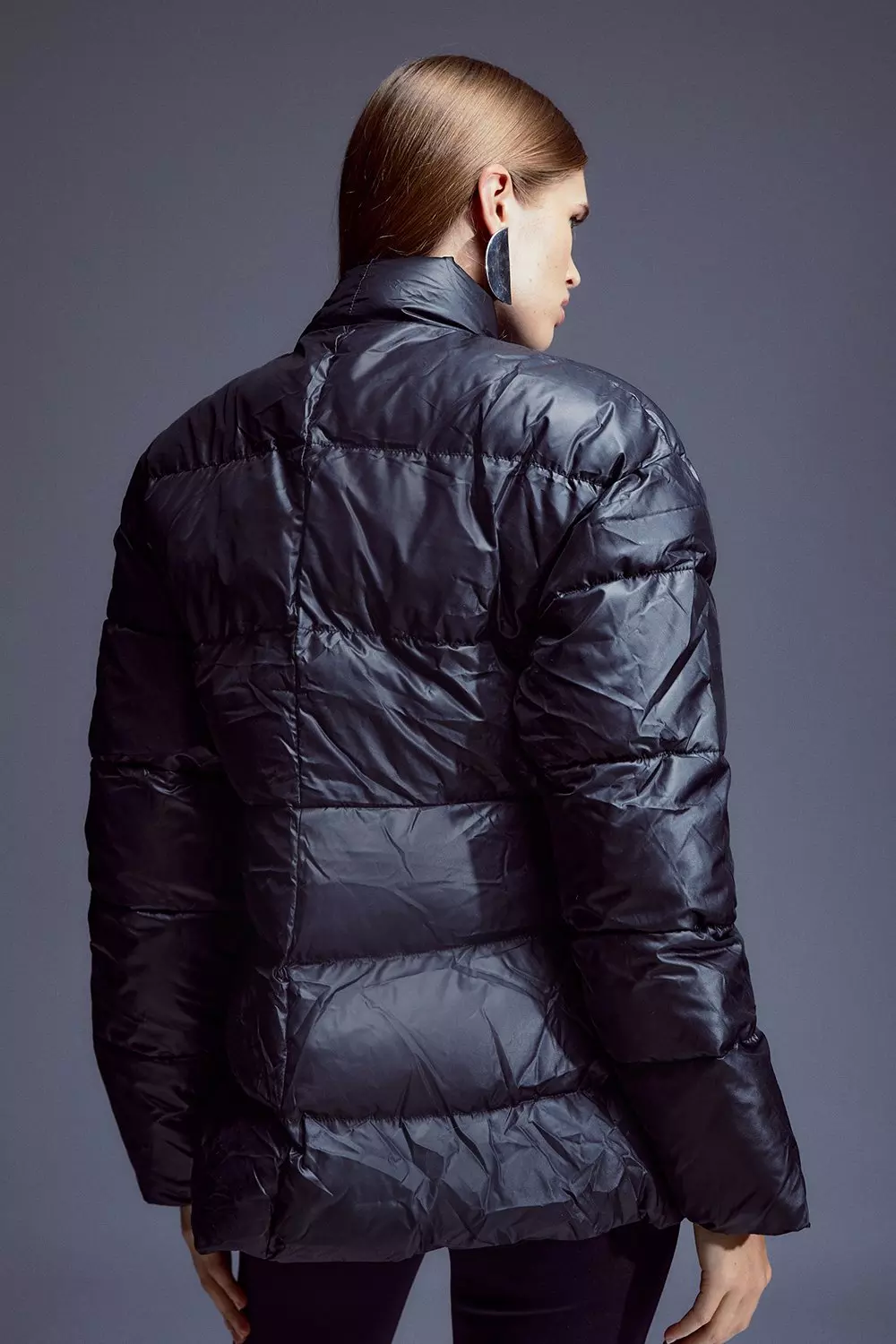 Tailored puffer outlet jacket