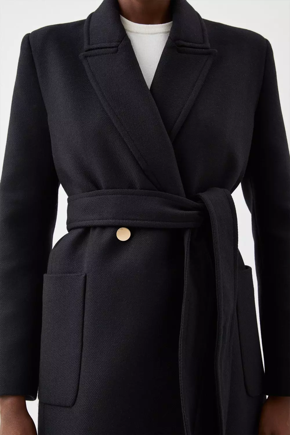 Wool Short Wrap Coat